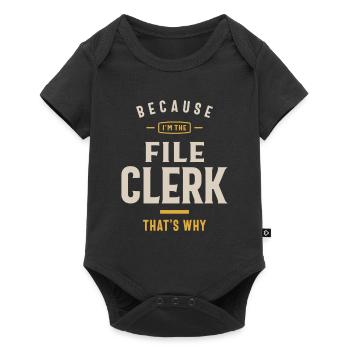 File Clerk Job Occupation Birthday Worker - Baby Premium short-sleeve bodysuit - black - Front