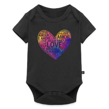 Love Amor Amour Amore Happy Valentine's Day - Baby Premium short-sleeve bodysuit - black - Front