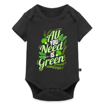 All You Need Is Green - Go Vegan - Baby Premium short-sleeve bodysuit - black - Front