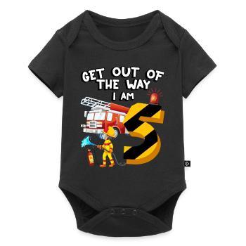 Pompiers pompiers J’ai 5 ans - Body à manches courtes Premium Bébé - noir - Devant