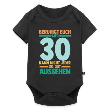 Dreißig 30 Jahre Dreißigster Geburtstag - Baby Premium Kurzarmbody - Schwarz - Vorne