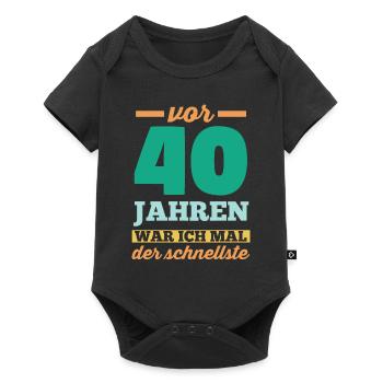 Vierzig 40 Jahre Vierzigster Geburtstag - Baby Premium Kurzarmbody - Schwarz - Vorne