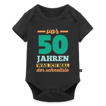 Fünfzig 50 Jahre Fünfzigster Geburtstag - Baby Premium Kurzarmbody - Schwarz - Vorne