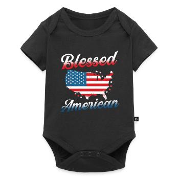 Bienheureux États-Unis Amérique États-Unis Patriotique - Body à manches courtes Premium Bébé - noir - Devant