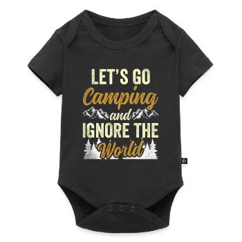 Let's go camping and ignore the world - Baby Premium short-sleeve bodysuit - black - Front