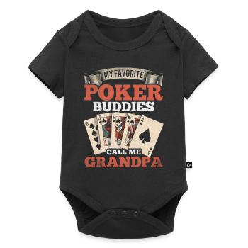 Mes copains de poker préférés appellent-moi grand-père - Poker - Body à manches courtes Premium Bébé - noir - Devant