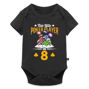 This Little Poker Player is 8 Years Old Poker Birt - Baby Premium Kurzarmbody - Schwarz - Vorne
