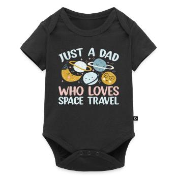 Aerospace Daddy - Just A Dad Who Loves Space Trave - Baby Premium Kurzarmbody - Schwarz - Vorne