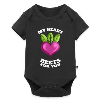 Mon cœur bat pour toi - Betteraves pour végétarien - - Body à manches courtes Premium Bébé - noir - Devant
