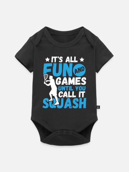Racket Tennis Badminton Squash - Baby Premium Kurzarmbody - Schwarz
