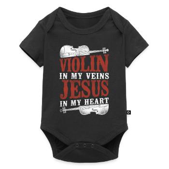 Violoniste Violoniste Jesus Christian - Body à manches courtes Premium Bébé - noir - Devant