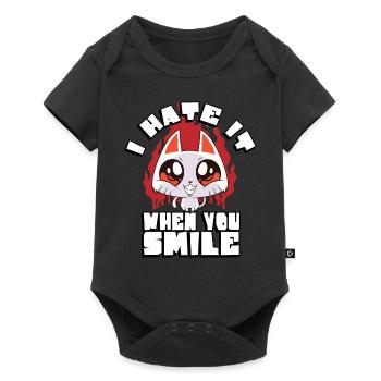 I hate it when you smile | - Baby Premium short-sleeve bodysuit - black - Front