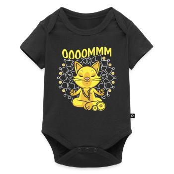 OOOOMMM Cat Lovers Yoga Cat Meditation - Baby Premium short-sleeve bodysuit - black - Front