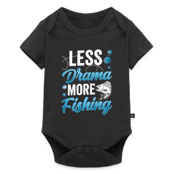 Moins de drame Plus de pêcheurs pêcheurs - Body à manches courtes Premium Bébé - noir - Devant