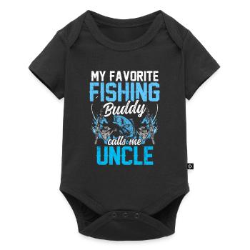 My favorite fishing buddy calls me Uncle Fishing - Baby Premium short-sleeve bodysuit - black - Front