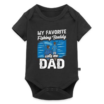 My favorite fishing buddy calls me daddy fishing - Baby Premium short-sleeve bodysuit - black - Front