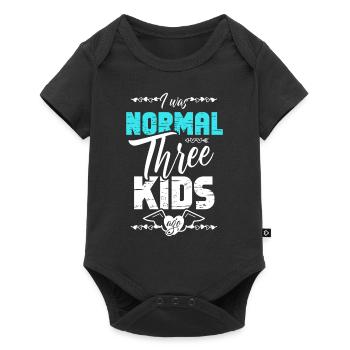 J’étais normal pour une mère il y a trois enfants - Body à manches courtes Premium Bébé - noir - Devant