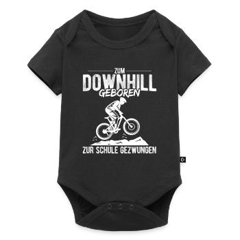 Zum Downhill Geboren Zur Schule Gezwungen - Downhi - Baby Premium Kurzarmbody - Schwarz - Vorne