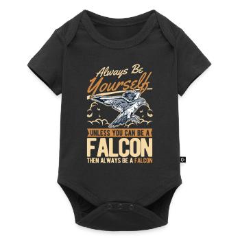 Always be yourself Falcon Falknerei Falke - Baby Premium short-sleeve bodysuit - black - Front