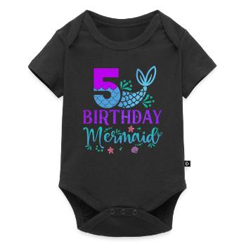 5ème anniversaire Sirène - Body à manches courtes Premium Bébé - noir - Devant