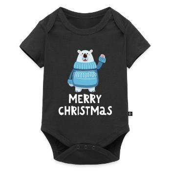 Joyeux Noël Drôle de Chemise de Noël - Body à manches courtes Premium Bébé - noir - Devant