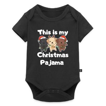 Pyjamas de Noël Labrador Chiens - Body à manches courtes Premium Bébé - noir - Devant