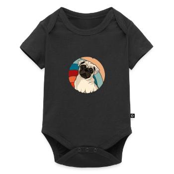 Carlin Chien Chien Ami Pet Pug Pug Pug Cadeau - Body à manches courtes Premium Bébé - noir - Devant