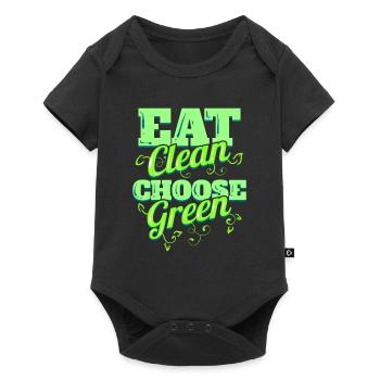 Eat Clean And Choose Green Veggies For Vegetarian - Baby Premium short-sleeve bodysuit - black - Front