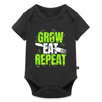 Grow Eat Repeat Vegetarian Vegan - Baby Premium short-sleeve bodysuit - black - Front