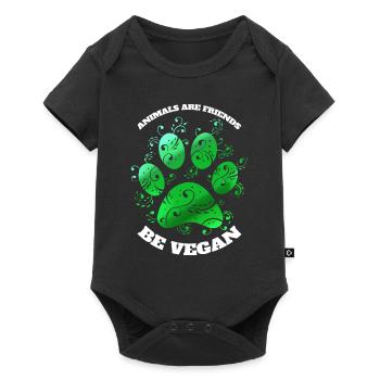 Green Paw - Animals Are Friends - Vegetarians Go - Baby Premium short-sleeve bodysuit - black - Front