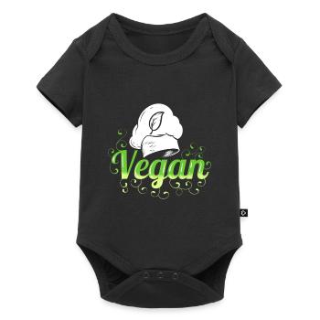 Chapeau de chef - Cuisiner végétalien - Body à manches courtes Premium Bébé - noir - Devant