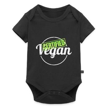 Label For Certified Vegan - Baby Premium Kurzarmbody - Schwarz - Vorne