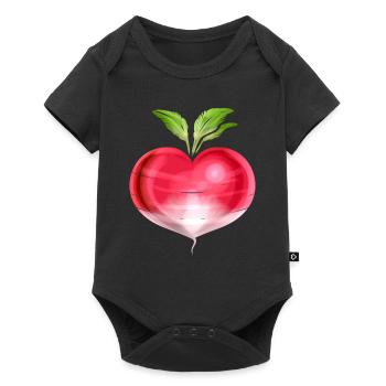 Radish In Heart Shape - Vegetarian - Go Vegan - Baby Premium short-sleeve bodysuit - black - Front