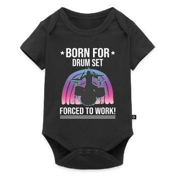Born For Drum Set Forced To Work Batteur - Body à manches courtes Premium Bébé - noir - Devant