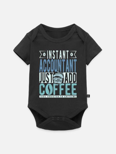 Buchalter Kaffee Spruch - Baby Premium Kurzarmbody - Schwarz