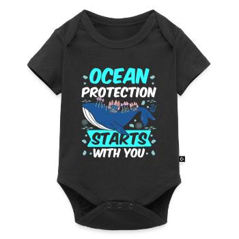 La protection des mers commence avec vous mer mer - Body à manches courtes Premium Bébé - noir - Devant