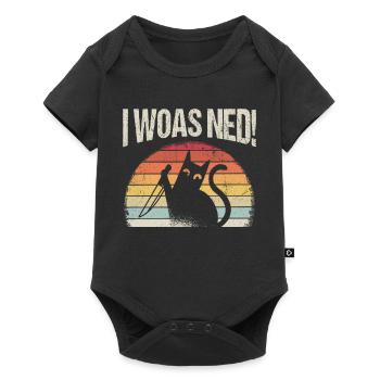I woas ned Katzen Design Katze Fans Miau Katzen Li - Baby Premium Kurzarmbody - Schwarz - Vorne