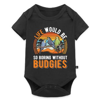 Budgerigar Gift Welli cockatiel - Baby Premium short-sleeve bodysuit - black - Front