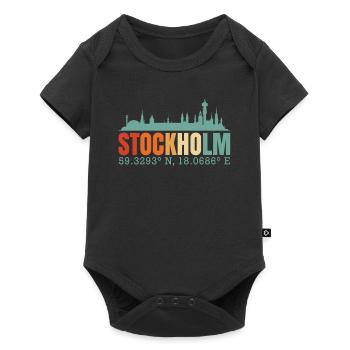 Stockholm Sweden Skyline - Baby Premium short-sleeve bodysuit - black - Front