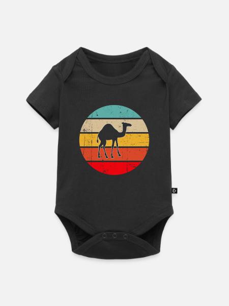 Dromedar Retro - Baby Premium Kurzarmbody - Schwarz