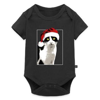 Christmas Cat Christmas Xma's Christmas Hat - Baby Premium short-sleeve bodysuit - black - Front