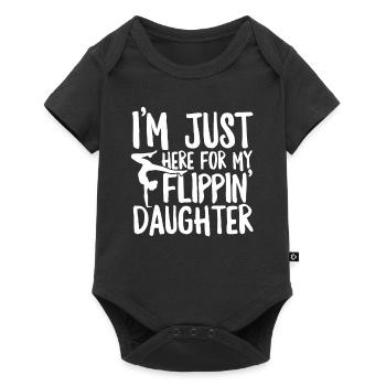 Funny Gymnastics Cheer Dad Mom Gymnast Flipping - Baby Premium short-sleeve bodysuit - black - Front