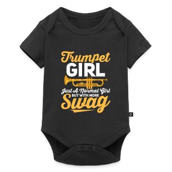 Fille trompette juste une fille normale mais avec plus de butin - Body à manches courtes Premium Bébé - noir - Devant