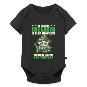 Flat Earther Verschwörungstheorie Flat Earth - Baby Premium Kurzarmbody - Schwarz - Vorne