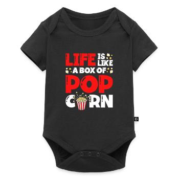 Life is like a box of popcorn - Baby Premium short-sleeve bodysuit - black - Front