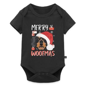 Wire-haired Dachshund Merry Christmas - Baby Premium short-sleeve bodysuit - black - Front