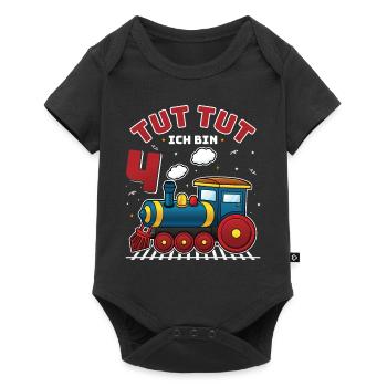4ème anniversaire, 4 ans trains Lok Kids Boy Boy train - Body à manches courtes Premium Bébé - noir - Devant