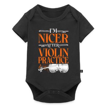 Violon Violoniste Vintage I’m Nicer - Body à manches courtes Premium Bébé - noir - Devant