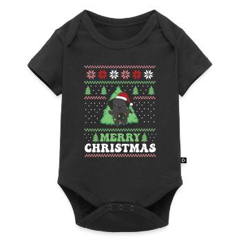 Joyeux Noël rétro moche Noël Labrador - Body à manches courtes Premium Bébé - noir - Devant