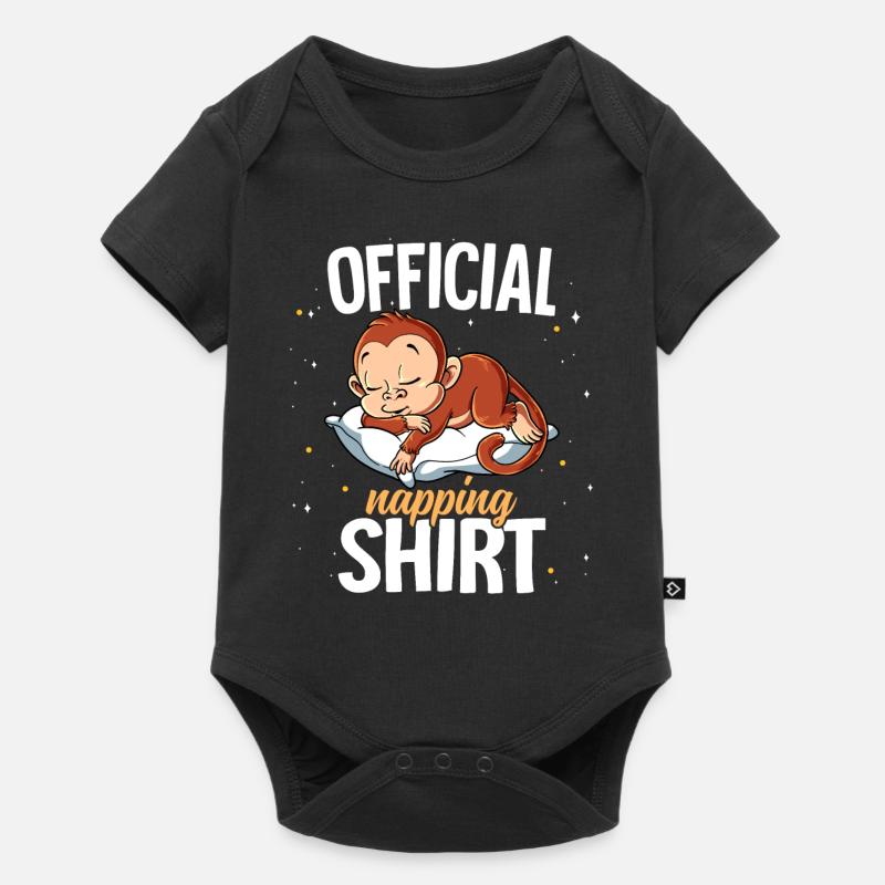 Schlafender Affe Offizielles Nickerchen - Baby Premium Kurzarmbody - Schwarz